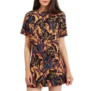 TOPSHOP leaf overlay mini dress